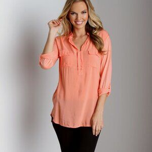 Splendid Shirting Long Sleeve Top in Apricot
